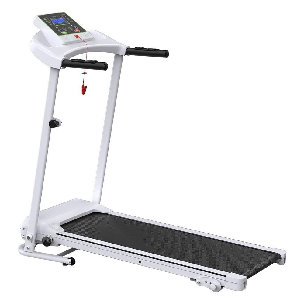 Tidoin 2.5 HP White Metal Foldable Electric Treadmill with Safety