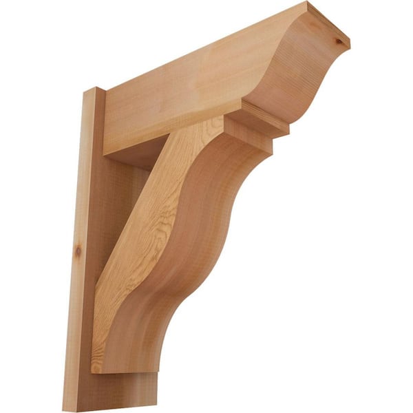 Ekena Millwork 8 in. x 24 in. x 20 in. Western Red Cedar Fuston Traditional Smooth Outlooker