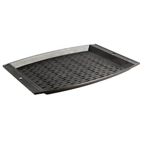 15 in. x 12 in. Cast Iron Grill Topper in Black