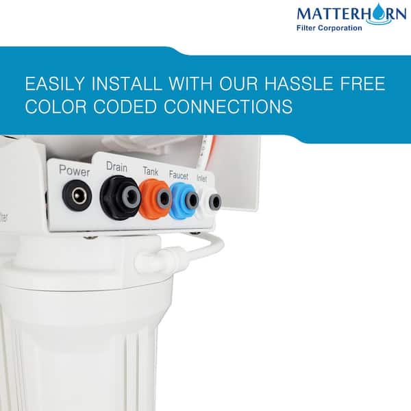 Superior Reverse Osmosis Under the Sink Water Filter System with Pump - 5 Stage 50 GPD Superior Reverse Osmosis Under the Sink Water Filter System with Pump - 5 Stage 50 GPD