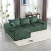 HOMEFUN 108 in. Square Arm 4-Piece L Shaped Chenille Modern Sectional Sofa in Emerald with Deep Seat Upholstered Sectional Couch HFHDSN-1055EM