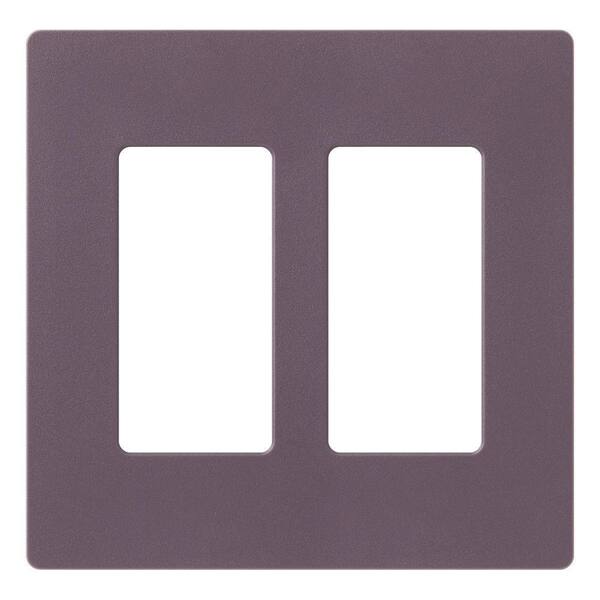 Lutron Claro 2 Gang Wall Plate for Decorator/Rocker Switches, Satin, Plum (SC-2-PL) (1-Pack)