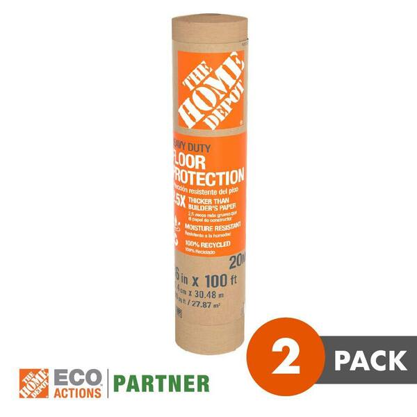 The Home Depot 36 in. x 100 ft. Heavy Duty Floor Protection (2-Pack ...