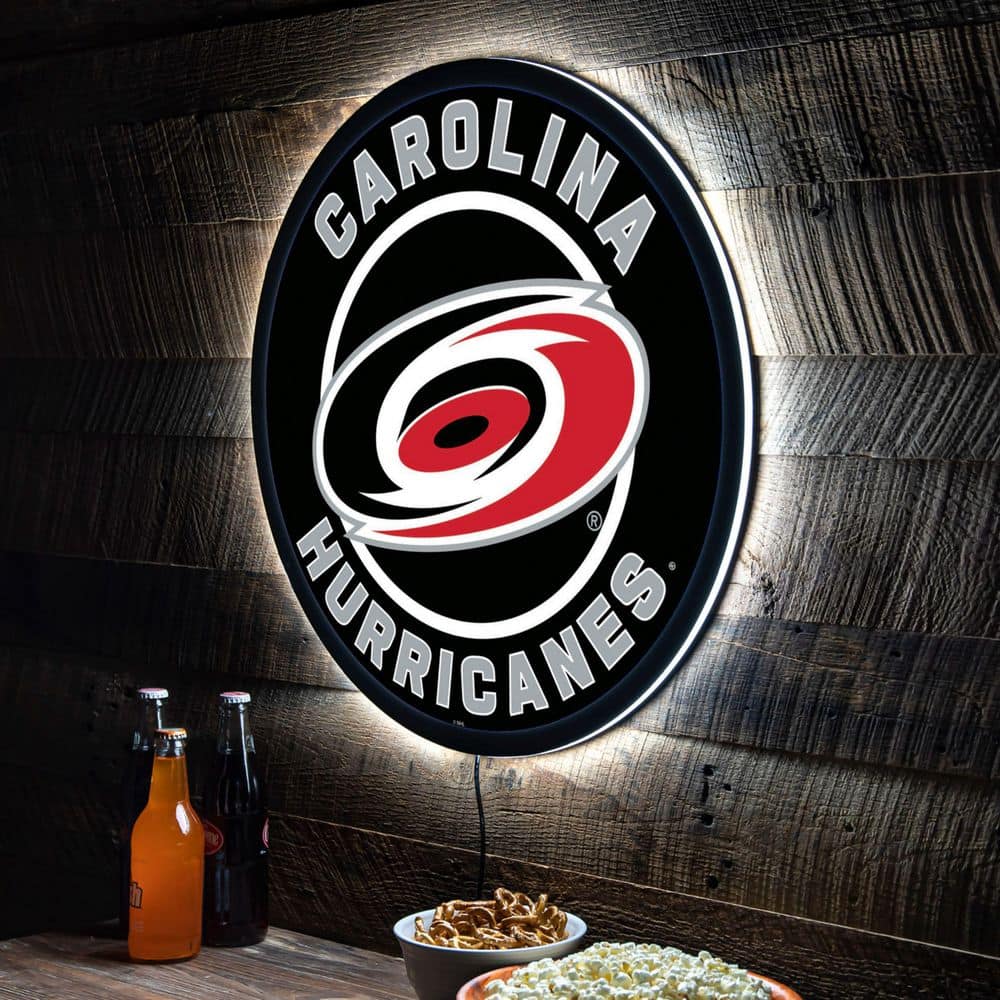 Carolina Hurricanes Stormy - Round Slimline Lighted Wall Sign
