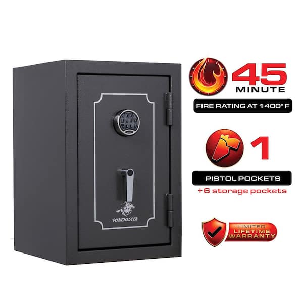 Home 6.9 cu. ft., 45-Minute Fire Rating, Electronic Lock with Key Backup, Slate