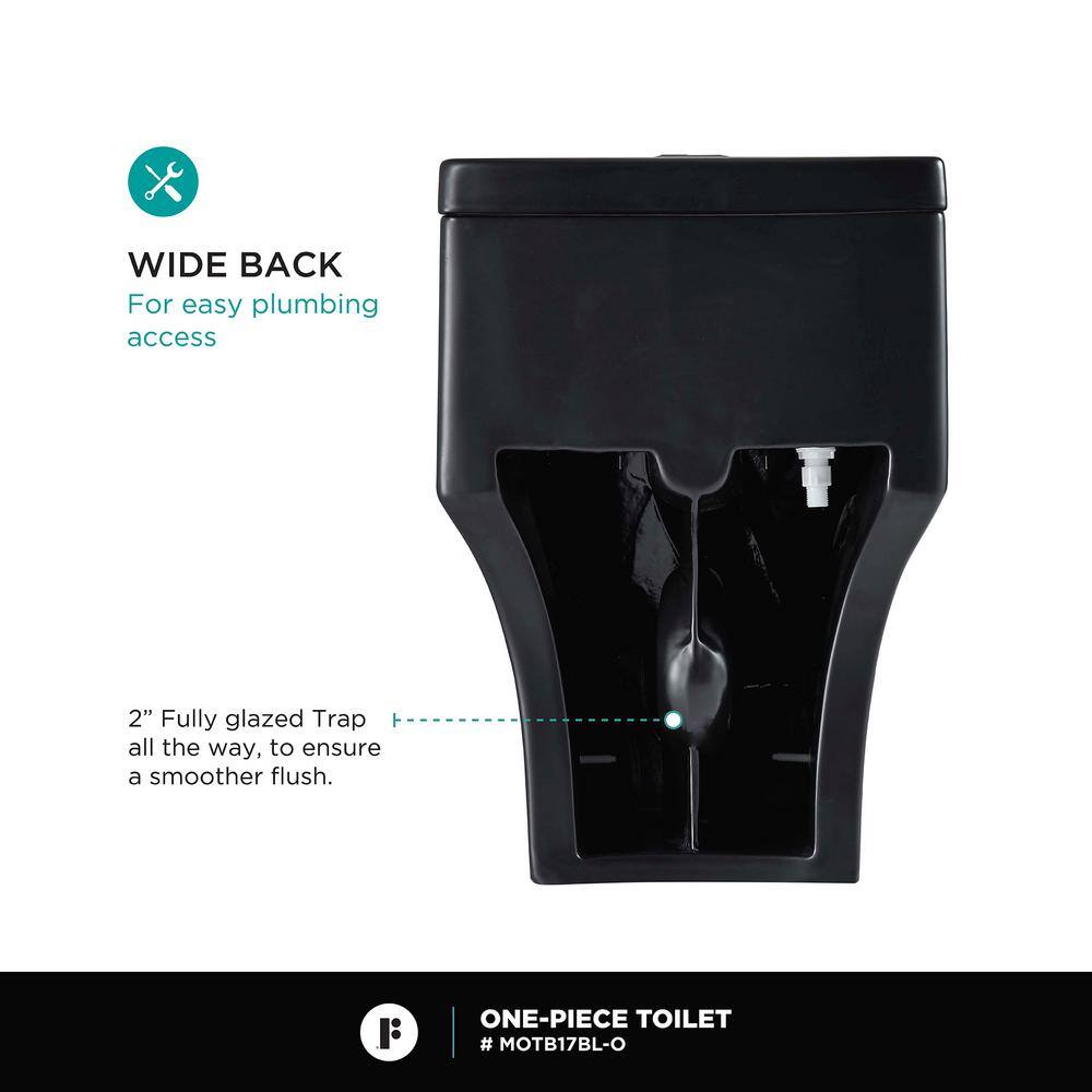 Black Matte Elongated Free Standing Dual Flush Toilet