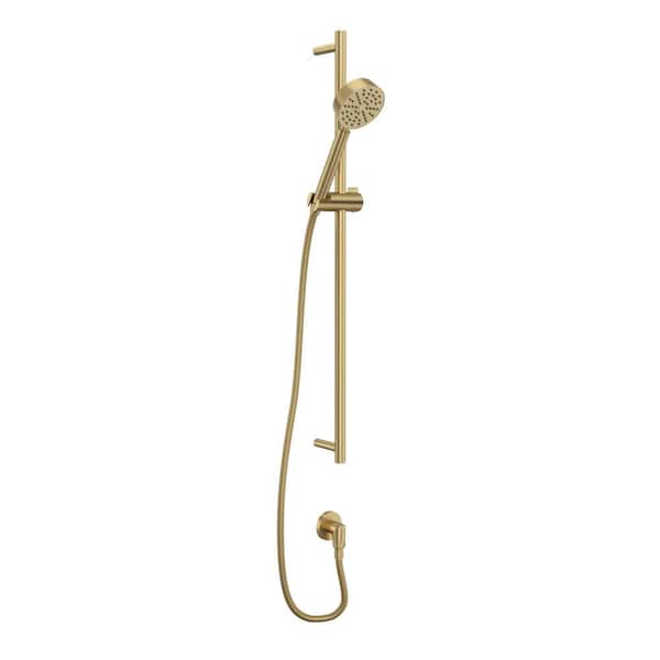 1-Spray Round Wall Bar With Hand Shower in Antique Gold