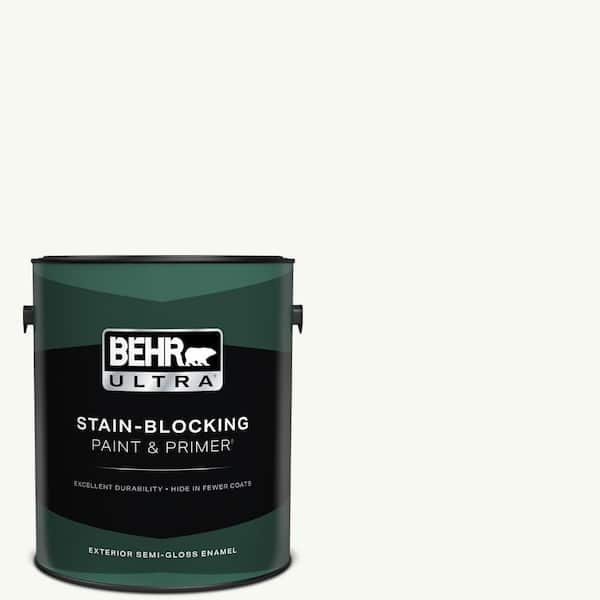 BEHR ULTRA 1 gal. #PPU18-06 Ultra Pure White Semi-Gloss Enamel Exterior Paint & Primer