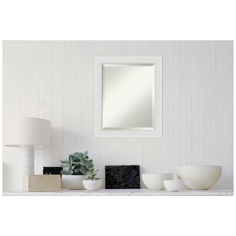 Soft White Rectangular Bathroom Vanity Wall Mirror