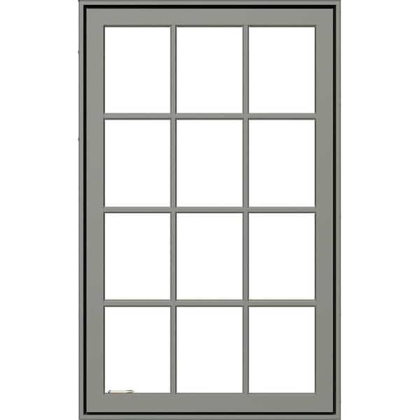 JELD-WEN 28 in. x 54 in. W5500 Right-Hand Casement Wood Clad Window With Smoke Exterior