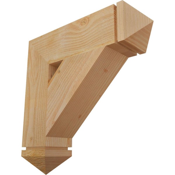 Ekena Millwork 6 in. x 24 in. x 24 in. Douglas Fir Traditional Arts and Crafts Rough Sawn Bracket