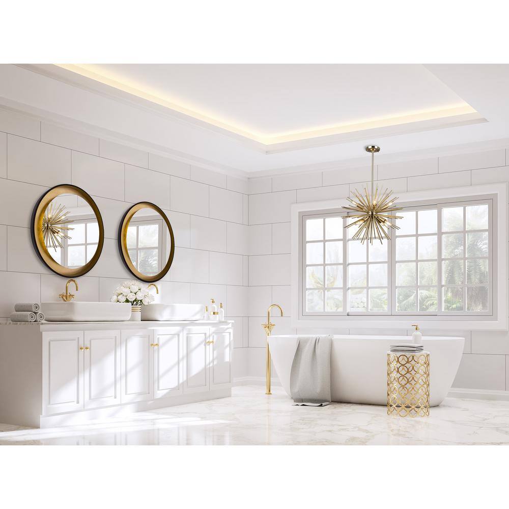 Satin Brass Sputnik 8-Light Geometric Chandelier with Dimmable LED