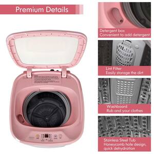 1 cu. ft. High Efficiency Full-Automatic Portable Top Load Washer with Child Lock in Pink-UL Certified