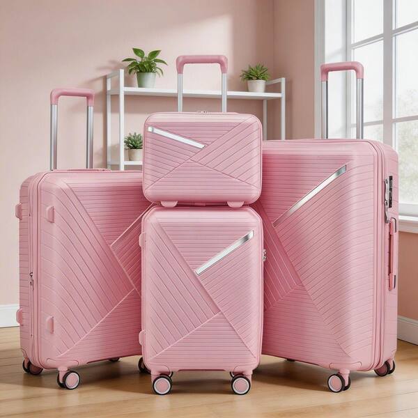 5点セット90㎝ピンク LIVACA 4-Piece Pink Expandable Lightweight Polypropylene Hardside