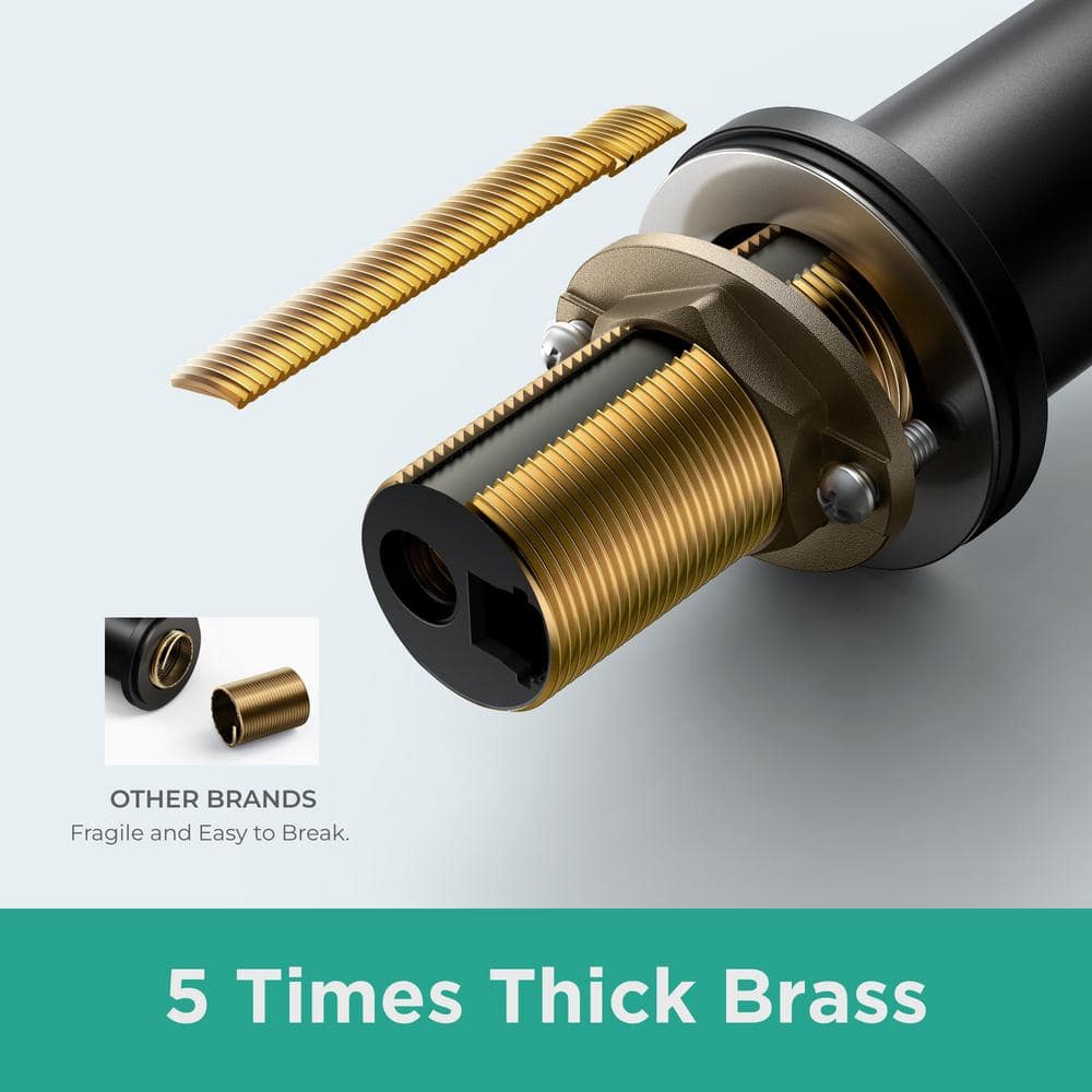 Black and Brushed Gold Stainless Steel Single Handle Bathroom Faucet