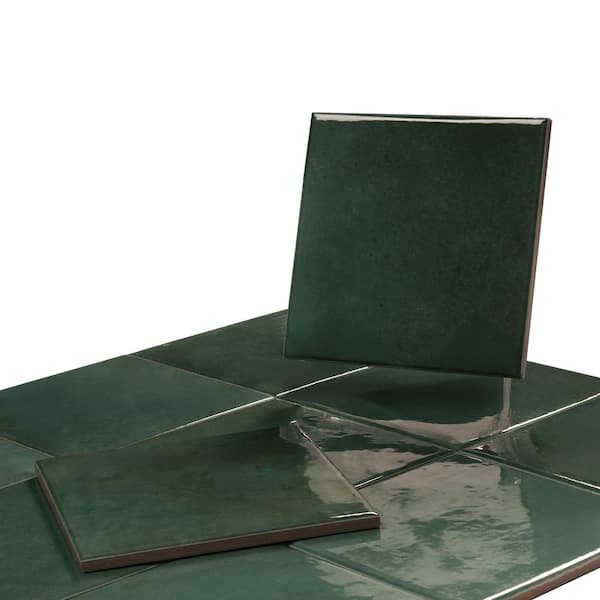 Apollo Tile Zahara 6 in. x 6 in. Glossy Moss Green Porcelain