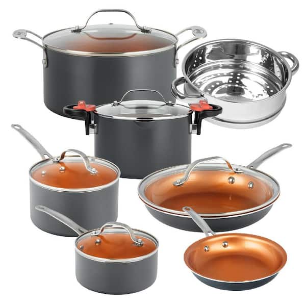 Gotham Steel 10 Pc Copper Pots and Pans Set Non Stick Cookware Set, Kitchen  Cookware Sets, Pot and Pan Set, Pot Set, Non Toxic Cookware Set, Frying
