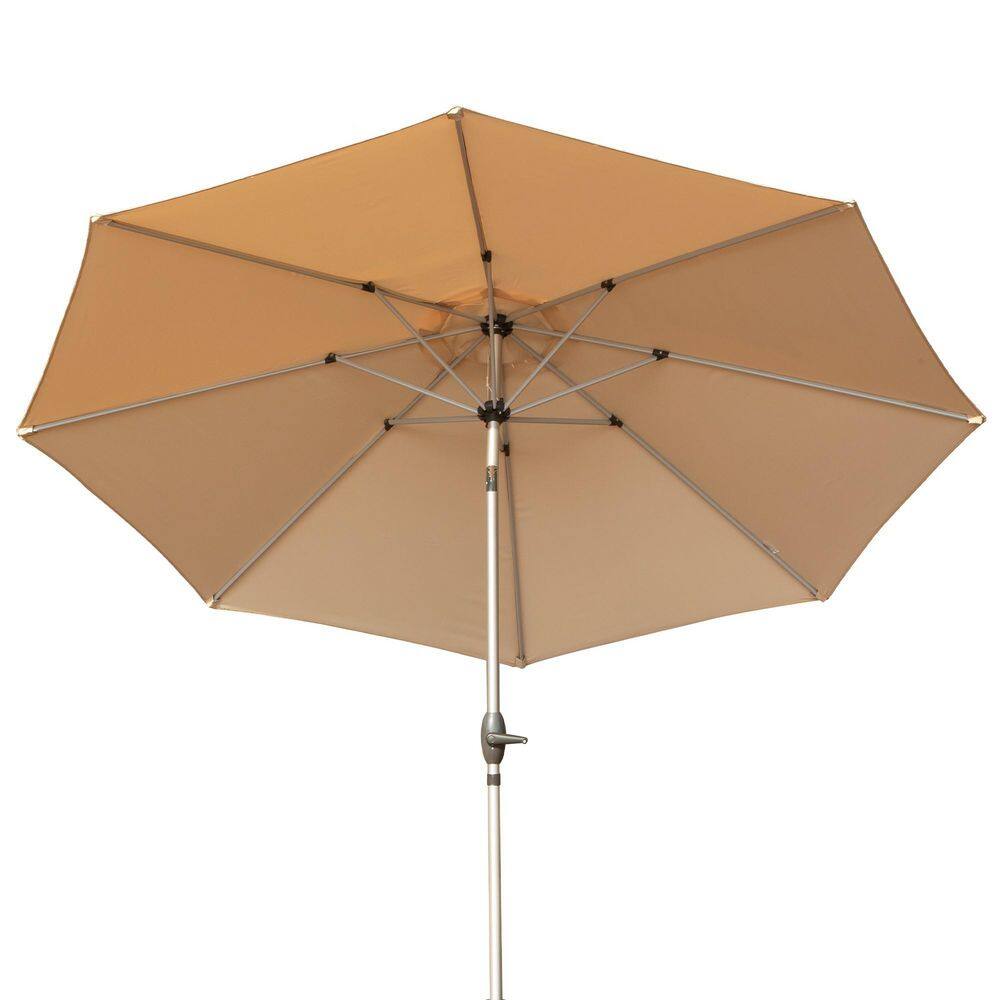 10 ft. Aluminium Market Patio Umbrella with Push Button Tilt and Crank, 8 Sturdy Ribs, UV Protection Waterproof in Beige price history on PriceWatchPro