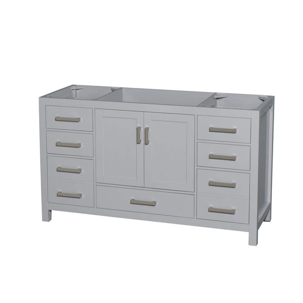 Sheffield 59 in. W x 21.5 in. D x 34.25 in. H Single Bath Vanity Cabinet without Top in Gray -  Wyndham Collection, 700161158021