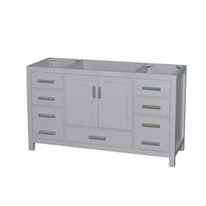 Sheffield 59 in. W x 21.5 in. D x 34.25 in. H Single Bath Vanity Cabinet without Top in Gray