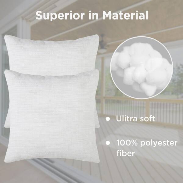 Pillow Insert 18 x 18 Inch (45cm x 45cm) Polyester Fill - Square White