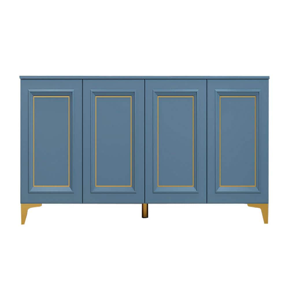 53.54 in. W x 15.75 in. D x 31.49 in. H Bathroom Blue Linen Cabinet