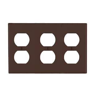 Brown 3-Gang Duplex Outlet Wall Plate (1-Pack)