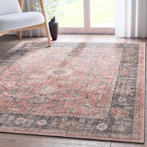Coral 5 ft. 3 in. x 7 ft. 3 in. Apollo Antigua Vintage Persian Oriental Area Rug