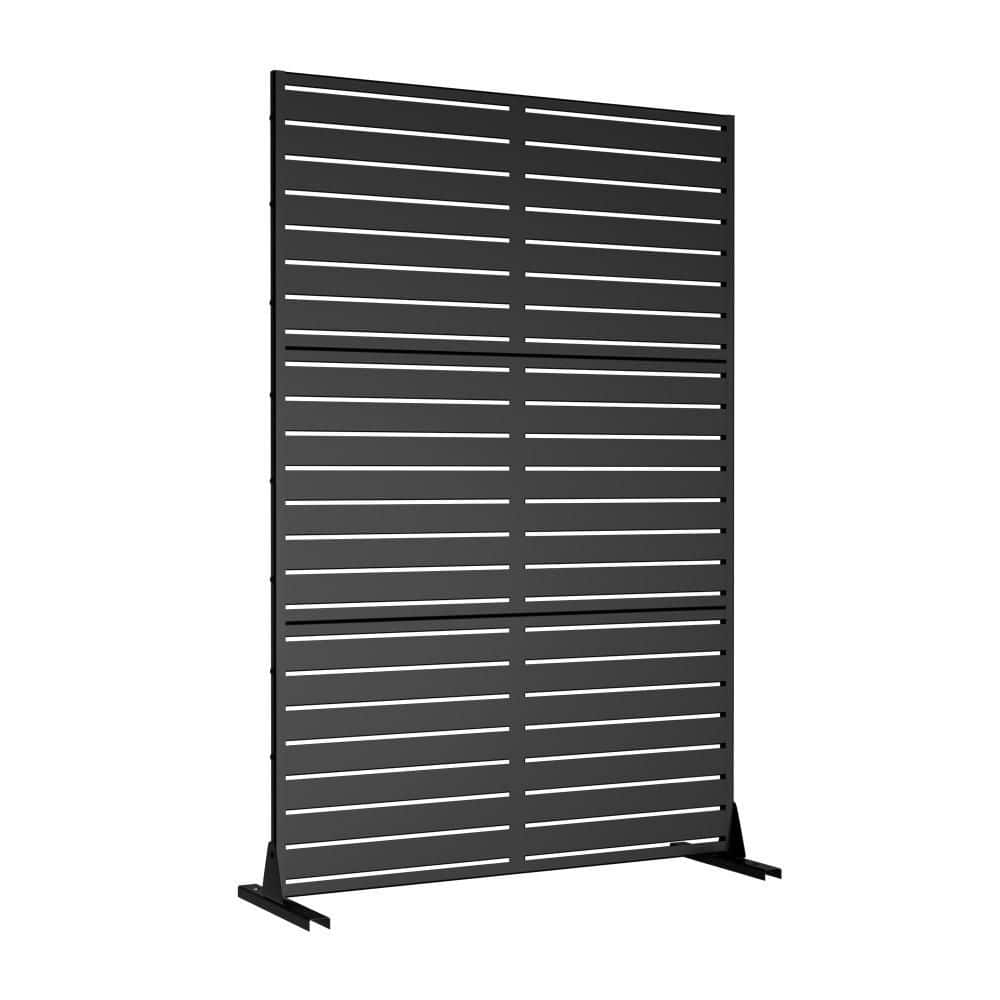Outdoor Privacy Fence 47 in. L x 16 in. W x 72 in. H Black Galvanized Steel Garden Privacy Screen price history on PriceWatchPro