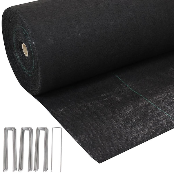 Sunnydaze Polypropylene Landscape Fabric - 70 Garden Staples - 4 ft. x 300 ft.