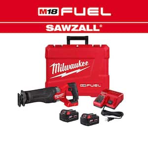 M18 FUEL 18V Lithium-Ion Brushless Cordless SAWZALL Reciprocating Saw Kit w/Two 5.0 Ah Batteries Charger & Hard Case
