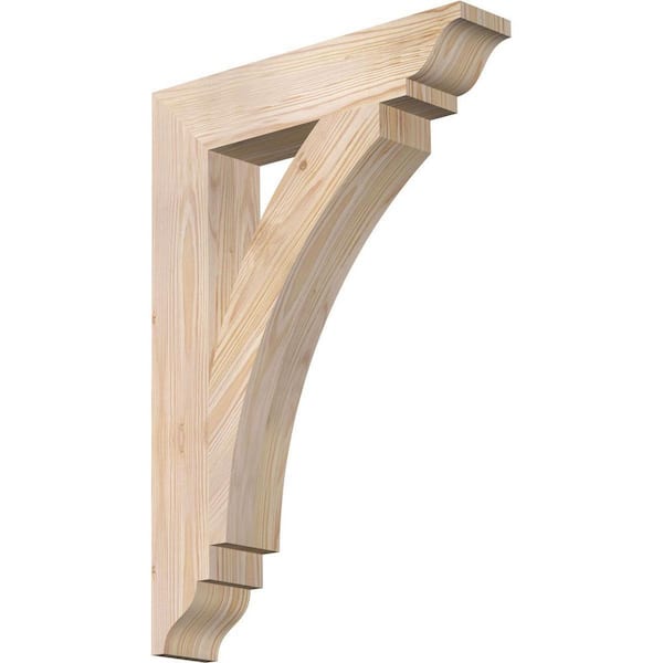 Ekena Millwork 3.5 in. x 26 in. x 18 in. Douglas Fir Thorton Traditional Smooth Bracket
