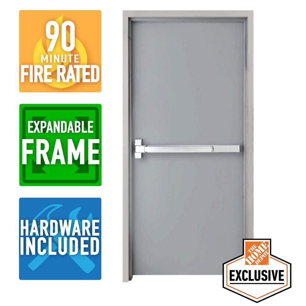 36 in. x 84 in. Fire-Rated Right-Hand Galvanneal Finish Steel Commercial Do