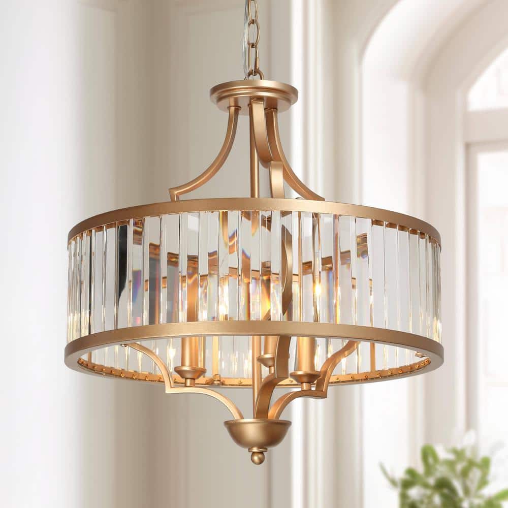 LNC 18 in. Modern 3-Light Dark Gold Dining Room Candlestick LNC 18 in. Modern 3-Light Dark Gold Dining Room Candlestick