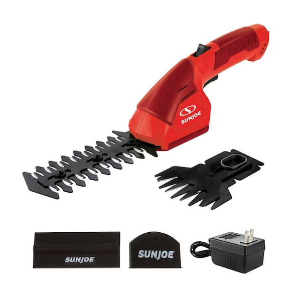 Sun Joe 7.2-Volt Cordless 2-in-1 Grass Shear and Hedge Trimmer, Red ...