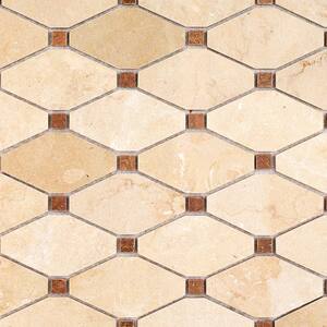 Diapson Jerusalem Gold and Wood Onyx 11.87 in. x 13 in. Polished Marble Mosaic Tile (1.07 sq. ft./Sheet)