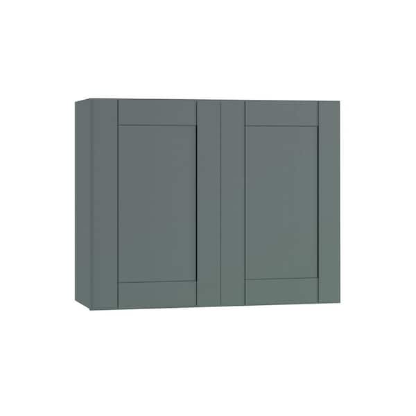 Washington 30 in. W x 12 in. D x 24 in. H Assembled Plywood Wall Kitchen Cabinet in Verdant Green with Soft Close Doors