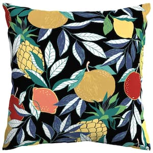 Ruta Pineapple Citrus Outdoor Square Throw Pillow