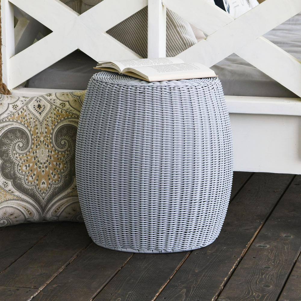 13.75 in Black Barrel Basket Side Table - thumbnail 6