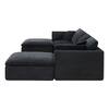 Nestfair 142 in. W Fully Compressed U-Shaped Corduroy Modular Sectional Sofa in. Black with Ottomans and No Assembly CSSGT728B