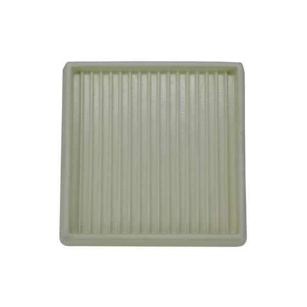 Shepherd 3 in. Off-White Square Smooth Rubber Floor Protector Furniture Cups for Carpet & Hard Floors (2-Pack)