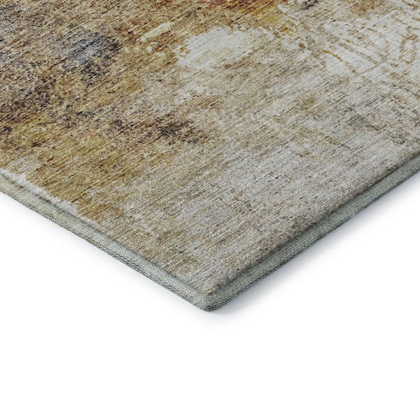 Mayfield Premium Machine Washable Abstract AMF1199 Taupe 8 ft. x 10 ft. Area Rug