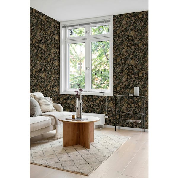 NextWall 15.38 sq. ft. Spice and Green Ash Vintage Bird