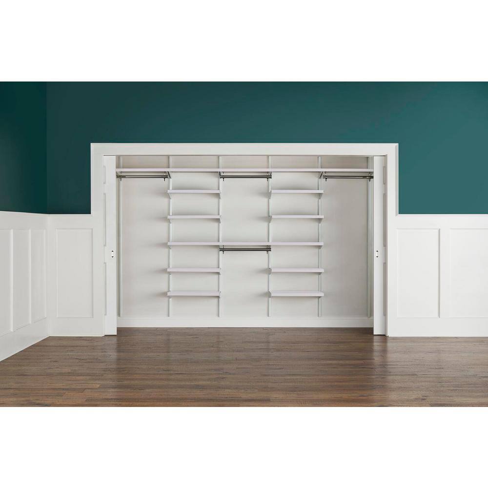 Everbilt Genevieve 10 Ft. White Adjustable Closet Organizer Long And ...