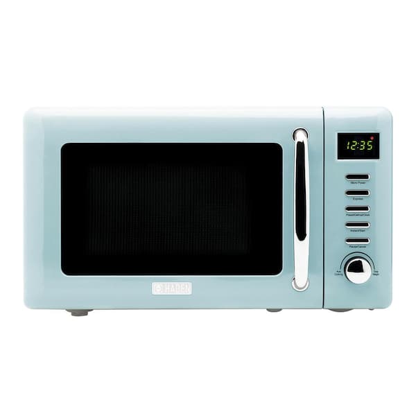 HADEN HERITAGE Countertop 700-Watt .7 cu. ft. Turquoise Vintage Retro Microwave with Settings and 9.5 in. Turntable