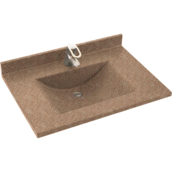 Swanstone Contour 25 in. Solid Surface Vanity Top with Basin in Ironweed-DISCONTINUED