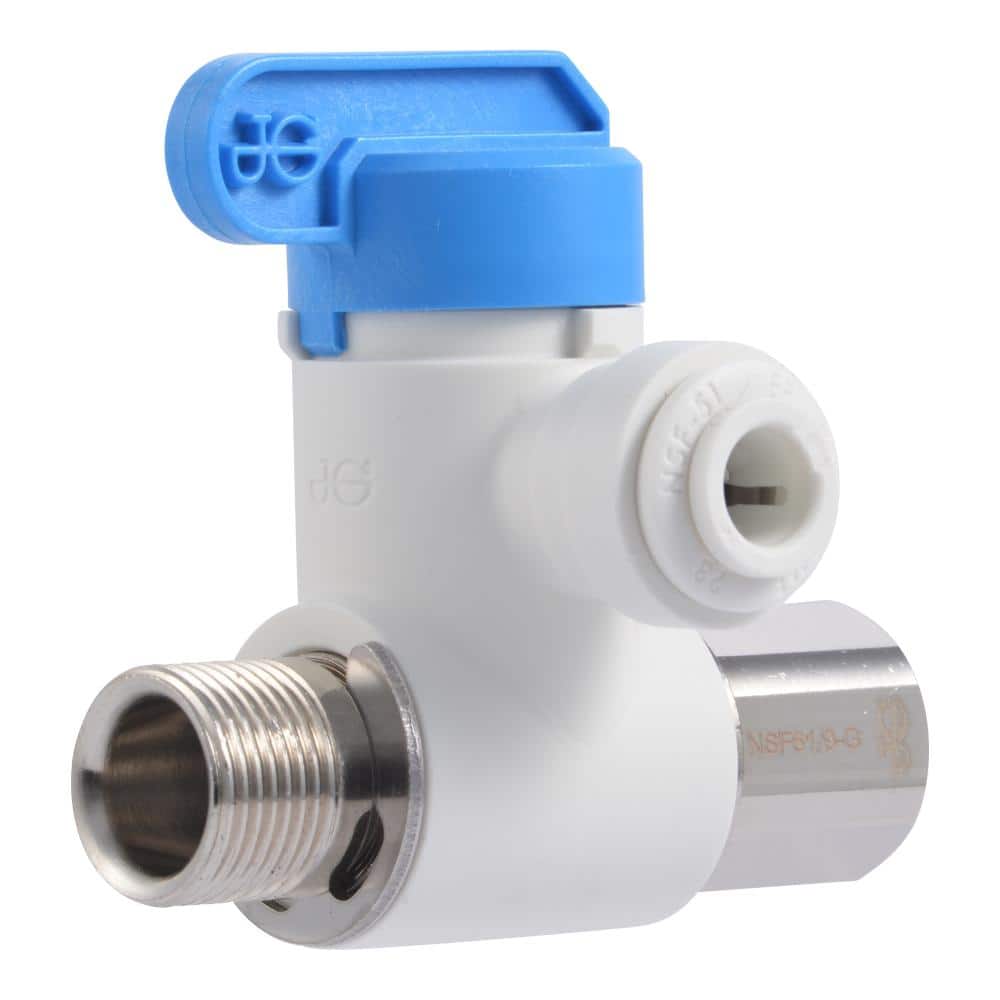 3/8"OD Push Fit Angle Stop Adapter Valve for 3/8" & 1/2" Under Sink Water Supply 
