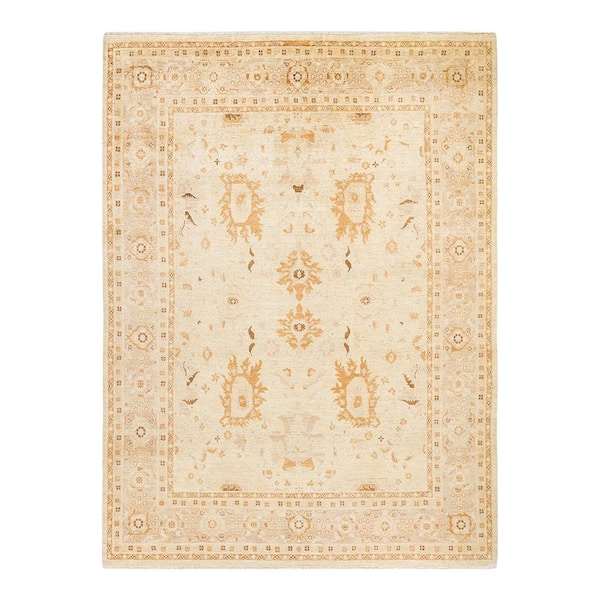Solo Rugs Eclectic One of a Kind Contemporary Sand 7 ft. 10 in. x 10 ft. 7 in. Oriental Area Rug