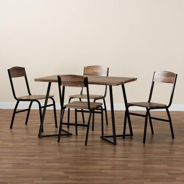 Baxton studio lovy modern and contemporary 5 piece wood dining best sale set