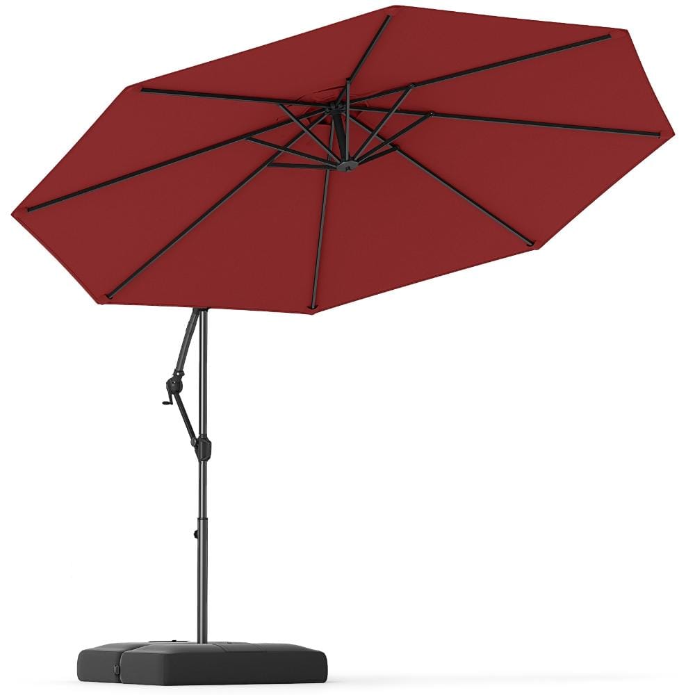 10 ft. Polyester and Metal Cantilever Patio Umbrella with 360 Degree Rotation, Crank Lift, Tilt, Red price history on PriceWatchPro